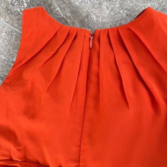 Azazie Harper Flowy Pleated Chiffon Maxi Dress Paprika Size 10 - Picture 6 of 13